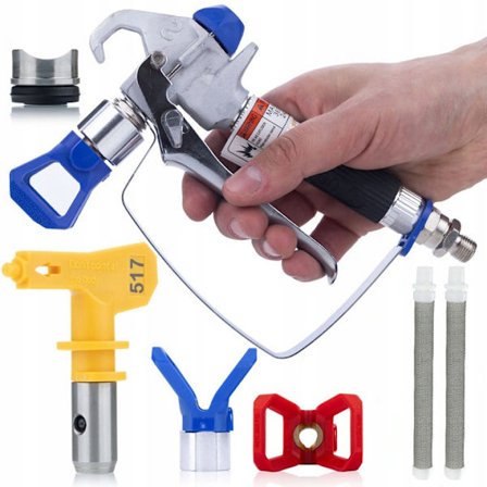 Spraypistol PM-RUS01 UltraSpray med Dyse 517 og 2X Filter – 248 Bar | 4-Fingers Avtrekker | Kompatibel med Graco, Wagner