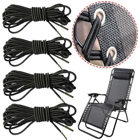 4 stk. Elastisk Erstatningstau, Elastisk Tau, Egnet for Utendørs Hagedekkstol, Utendørs Hagestol, Hagestoler, Uteplass Strandstoler