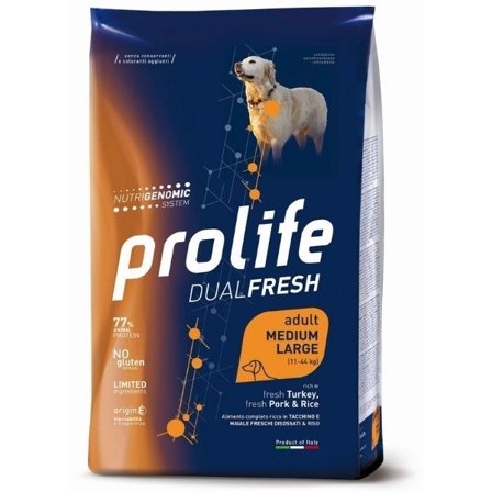 Prolife Dog Dual Fresh Adult Medium/Large Turkey Pork & Rice