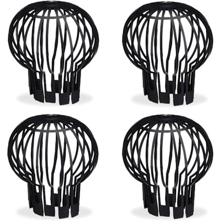 Ränneskydd svart, 4-pack, plast korg, lövränna
