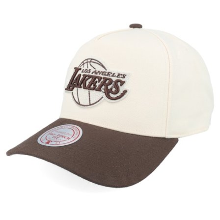 Mitchell & Ness - NBA Beige adjustable Cap - Los Angeles Lakers Fashion 2t Pro Cream/Brown A-Frame Adjustable @ Hatstore