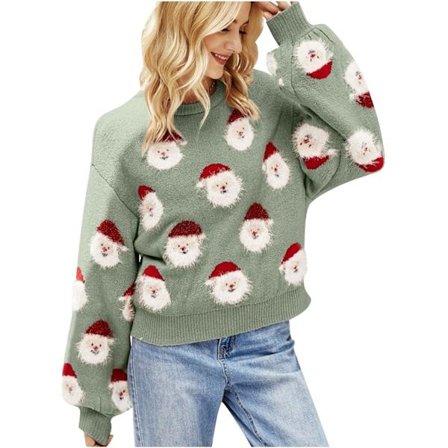 Julesweater til kvinder, sød, glædelig jul, julemand, ferie, hyggelig, strikket