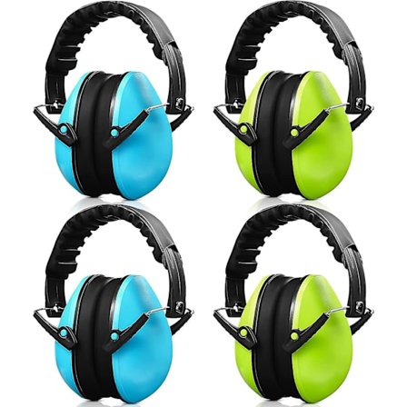 4-pack hörselskydd för barn, bullerdämpande hörselskydd, hörselkåpor, 26 dB justerbara för barn, småbarn, skytte, sömn och St