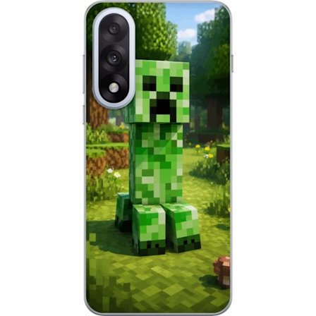 Kompatibelt Mobilskal till Motorola OnePlus Nord 5 Block-baserad Creeper-figur i en grön pixell värld, ikonisk spelillustration för barnrum, gamers