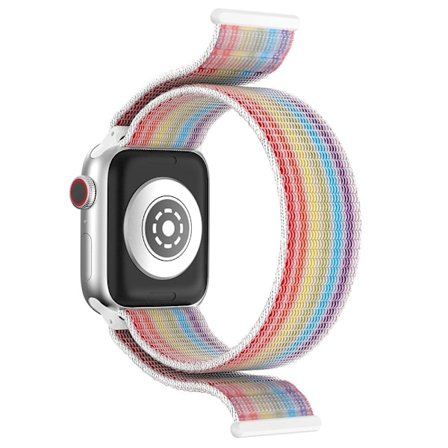 Apple Watch Series 41 mm - 40 mm - 38 mm Nylonklockarmband Justerbart Magic Tape-armband - Regnbåge