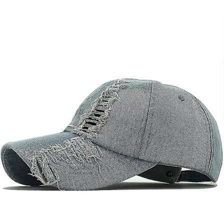 Forår og efterår mode slidt denim kasket sommer udendørs fritid skygge hat trend hul baseball kasketter hip hop sport hatte