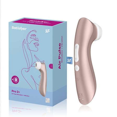 Satisfyer: Satisfyer Pro 2+, Lufttrykkstimulator + Vibrasjon Champagne, Hvit