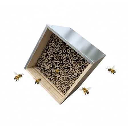 Bihotel med metaltag til vilde bier