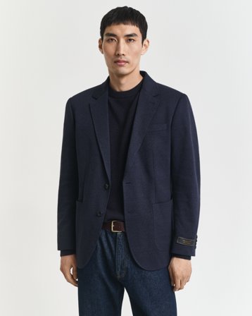 GANT Herren Slim Fit Two-Toned Sakko aus Jersey-Piqué (54)