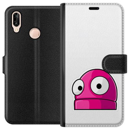 Kompatibelt Lommeboketui til Huawei Huawei P20 lite Rosa tegneseriefigur med store øyne i leken og humoristisk stil