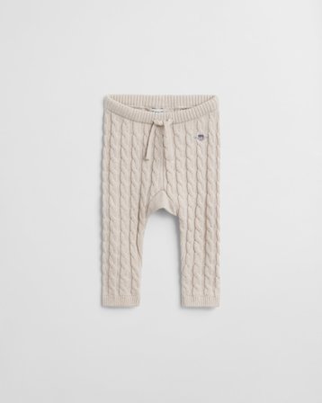 GANT Kinder Baumwoll Leggings mit Zopfmuster (86) Beige