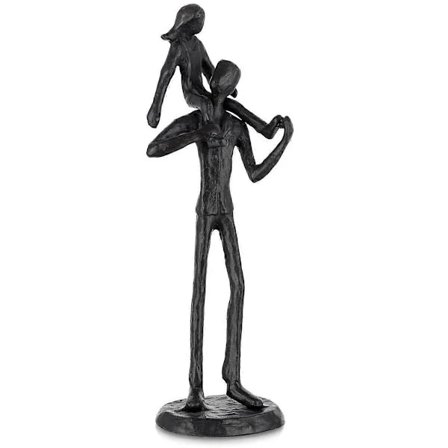 Pappa Gaver Fra Datter - Pappa Datter Jern Figurin Far Datter Kjærlighetsskulptur Dekorasjon for F Svart