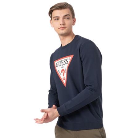 Guess, M1Rq 72 Kad 81 F870 sweatshirt Blauw, Heren, Maat:M