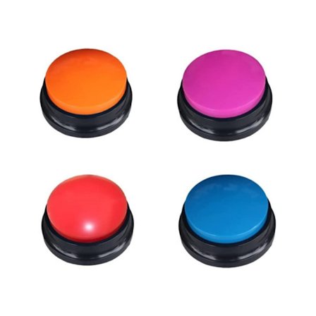 4 stk Kommunikasjonsknapper for kjæledyr, treningsleke for hund og katt