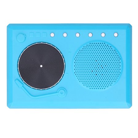 Mini DJ-leketøy for barn, intellektuell festmusikkboks som spiller musikkinstrumenter, rekvisita, blå