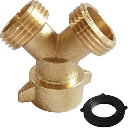 Messing 3/4 GHT Hageslange Splitter Kropp Hage 2-veis Y-formet Svingbar Kobling Gjenget KPS