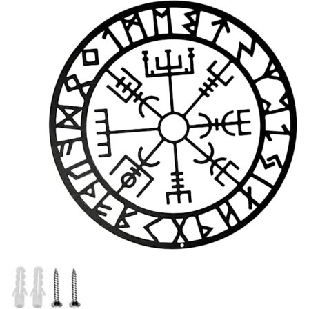 Veggmontert metallveggkunst Kompass Veggkunst Veggskulpturer Kompass Nordisk For innendørs utendørs hjem Stue Kjøkken Hage Kontor Hotelldekorasjon