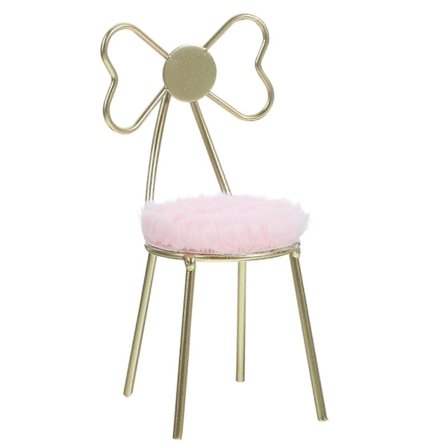 Mini Möbel Miniatyr Sminkbord Stol med Kudde Modell Dockhus Dekor