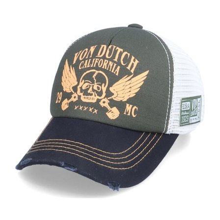 Von Dutch - Green trucker Czapka Z Daszkiem - Kids Crew Black/Yellow Trucker @ Hatstore