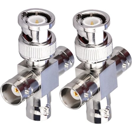 2-pack BNC-hane till 3-honors T-typ RF-koaxialkontakter 4 W