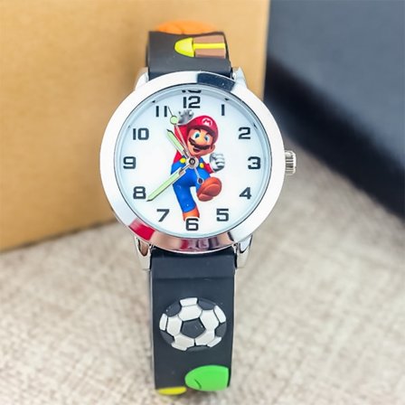Super Mario Barneklokke Tegneserie Quartz Elektronisk Klokke_jar