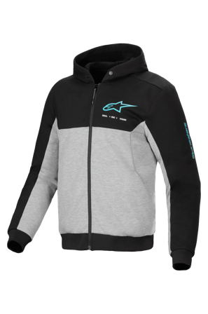 Felpa Moto Alpinestars Chrome V2 Sport Nero/Grigio/Turchese M