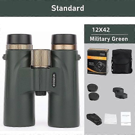 12x42 Kikkert Profesjonell HD Teleskop Kraftig Lang Rekkevidde BAK4 Prisme for Jakt Utendørs Camping ED Linse IPX7 Vanntett-WELLNGS