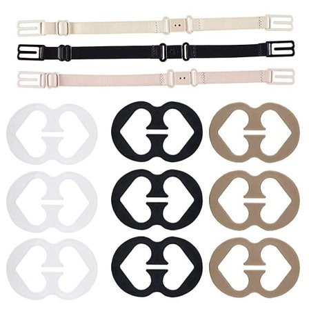 Icke-halkande elastiska justerbara bh-bandshållare med bh-klämmor