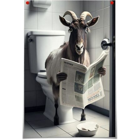 Hauska Ylämaanlehmä Kylpyhuone Kangastaulu, 12x30 tuumaa Mustavalkoinen Pitkäsarvi WC Esteettinen Juliste, Vintage Söpö Eläinkuva, Moderni Maalaistalo