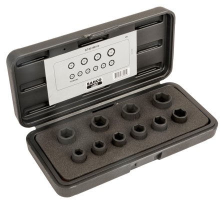 Bahco K7401M/10 Krafthylsesæt 3/8", 10 dele, Håndværktøj
