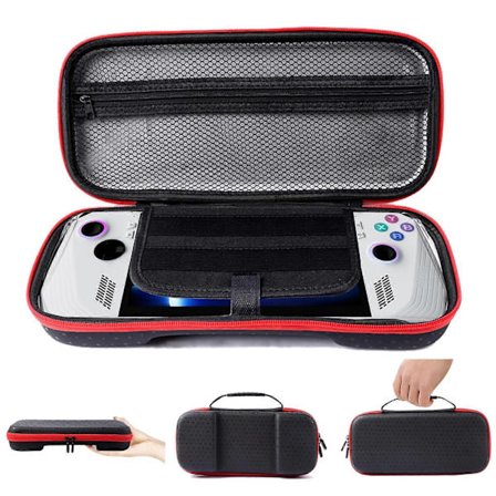 PU EVA Kova Suojakotelo ASUS ROG Ally X 2024 Pelikonsolille, Naarmuuntumaton Iskunkestävä Musta (FMY)