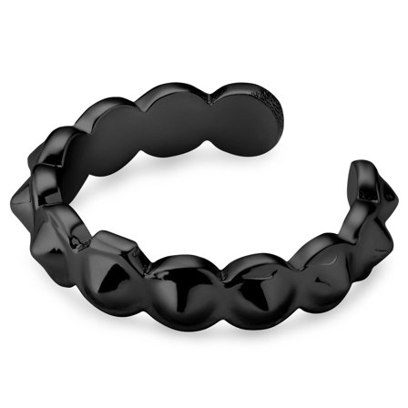 Helix | 3 mm Schwarze Ear Cuff (Ohrmanschette) mit Spikes für Männer - Ear cuff