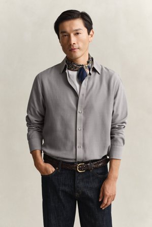 GANT Herren Lyocell-Hemd (S) Grau