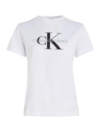 Core Monologo Regular Tee T-shirts & Tops Short-sleeved Hvit Calvin Klein Jeans*Betinget Tilbud