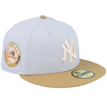 New Era - New York Yankees Golden Bearings 59FIFTY Wt 27 World Series Grey/Toffee Fitted Fitted Grey Cap - MLB @ Hatstore