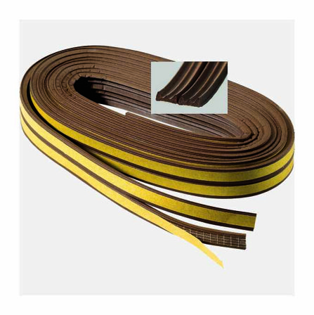 Tätningslist E-profil 6 m x 9 mm x 4 mm