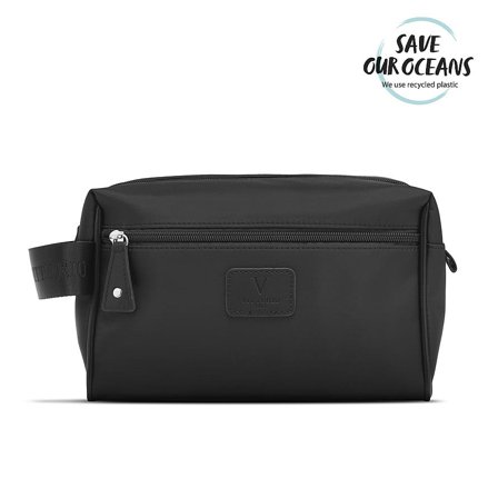 Vittorio Herre Toilettaske Sort Luksus Nylon, Tøj & Bolig, Tilbehør, Toilettasker