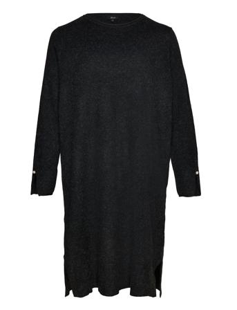 Msunny, L/S, Abk Dress Dresses Knitted Dresses Grå Zizzi*Betinget Tilbud