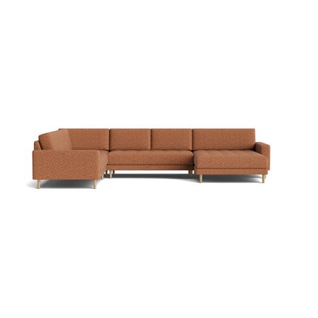 Mondo U-sofa, vendbar, Puente Terracotta - Stor & Rummelig hjørnesofa - 377x262x83cm - U-formet sofa med Vendbar Chaiselong for fleksibel indretning