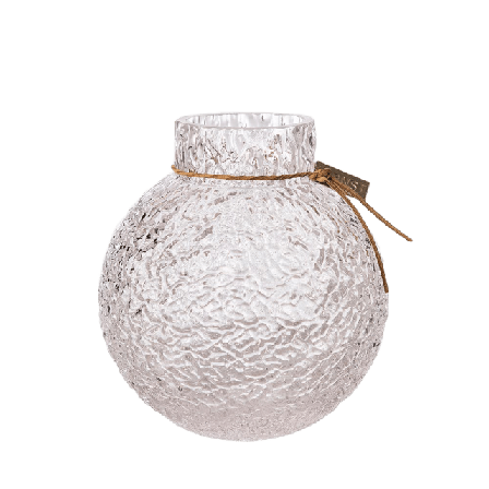 ERNST Rund glasvas med mönstrad struktur Vaser Transparant d13 h14