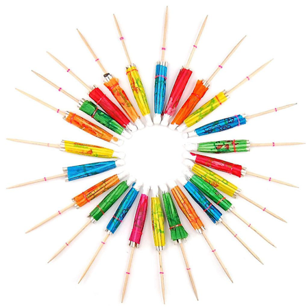 144 stk. Farverige Cocktail Paraply Sticks Fest Kage Juice