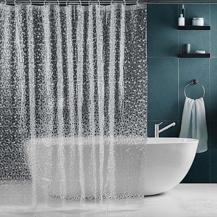 Shower Curtain Anti-mold, Peva Waterproof Bath Curtain With 12 Shower Curtain Rings, [anti-mold] [anti-bacterial] [environmentally Friendly] [washable