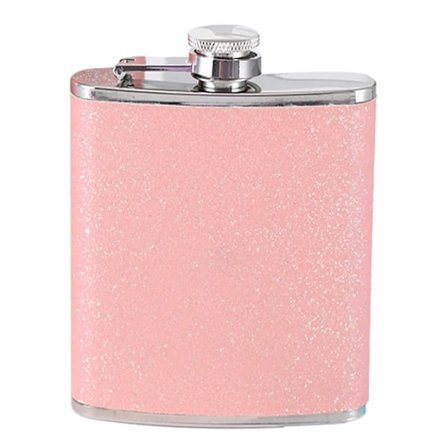 Rostfritt stål med färgglatt glitterficka - Rymmer 17 cl, Rosa, 20 cl