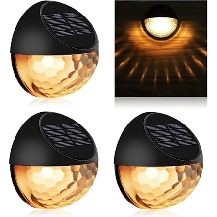 4 stk. Solar Hegnlamper, Solar Dekorative Havelamper, Vandtætte Trådløse Udendørslamper til Have, Hegn, Terrasse