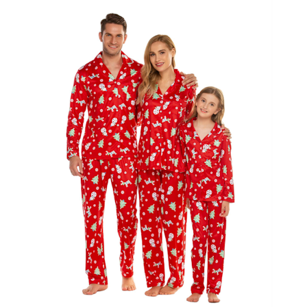 Julepyjamas for familien - Xmas Pyjamas Matchende sett - Rød - Mor