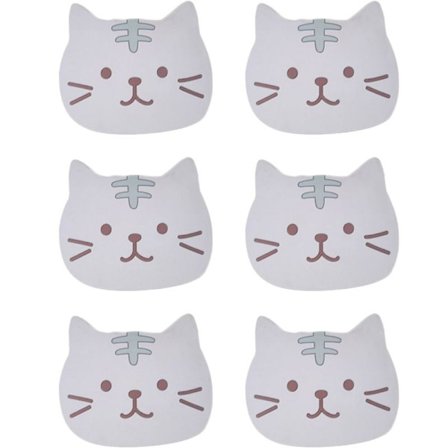 Söta katt-underlägg, mattor, silikon ansikten, isolerad form