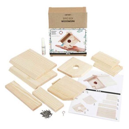 Bolåda för att montera och dekorera - Ljus trä - 16 x 14,5 x 13 cm - För vilda fåglar