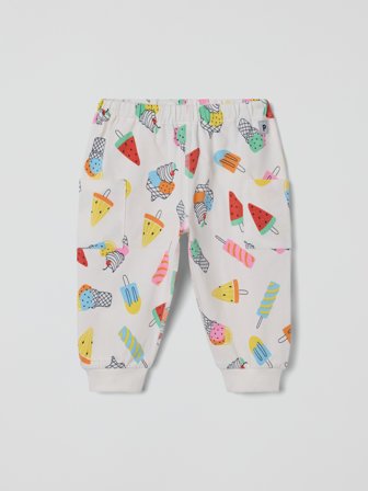 Polarn O. Pyret - trousers with ice-cream print - 74 - Childrenswear - white