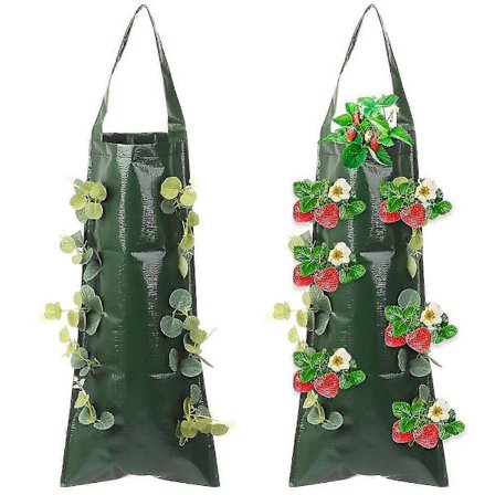 Blomsterörter Multi Fickor Odling Krukor Vertikal Plantering Trädgårdsartiklar Halm Planter Hängande Växtväska (Fww)