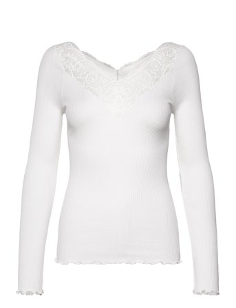 Rwbeatha Ls Regular T-Shirt White Rosemunde